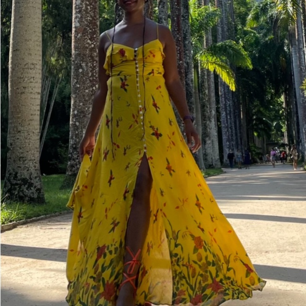 Kimchi Blue Yellow Floral Maxi Dress